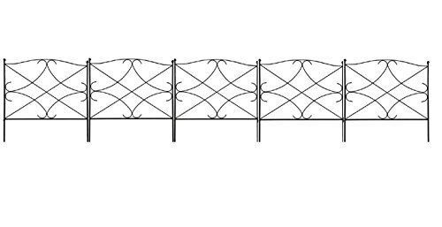 Amagabeli Garden Home 60CM X 300CM Gartenzaun Metall Zaunelementen Gartenzaun Dekorative Zaun Komplettset Zaun Metall Holz Draht Zäune Metall