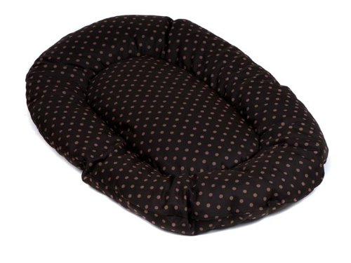 Hundekissen oval 95 x 55 cm - Tupfen braun