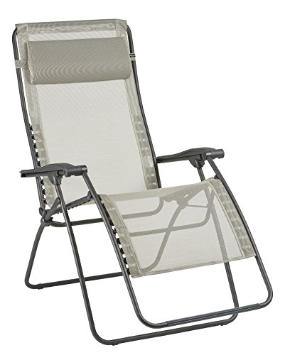 Lafuma Großer Relax-Liegestuhl, Klappbar und verstellbar, RSXA Clip XL, Batyline, Seigle (Beige), LFM2040-8548