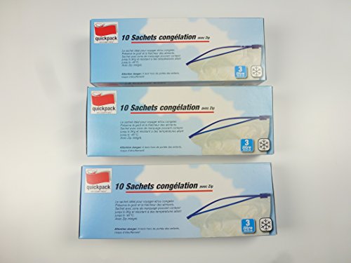 30 Zipper Gefrierbeutel 3 Liter mit Zipp-Reißverschluss, auch als Reisebeutel für Flüssigkeiten im Handgepäck, Flightbag, Flight Bag, Flughafenbeutel