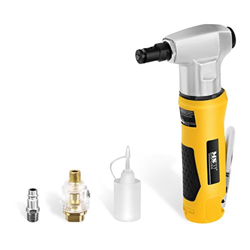 MSW Druckluft Blechknabber Blechschere Blechnibbler MSW-AN16G (3.800 U/Min, Schnittstärkenbreite: 1,2 mm, Betriebsdruck: 6,3 bar, inkl. Druckluftöler) Gelb