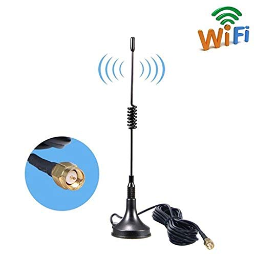 4G LTE Antenne SMA Stecker 10dBi Omni Directionale Signalverstärker Antenne mit Magnet Standfuß und 3m RG174 Kabel für 4G LTE WiFi Router Mobiles Handy-Booster Hotspot 2G 3G 4G GSM WLAN Bluetooth