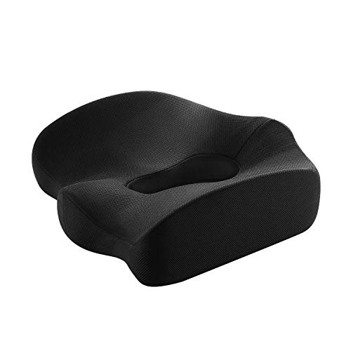 HOMFY Orthopädisches Sitzkissen zur Linderung von Rückenschmerzen, Ergonomisches Stuhlkissen mit Memory Foam für Büro, Haushalt, Auto und Rollstuh