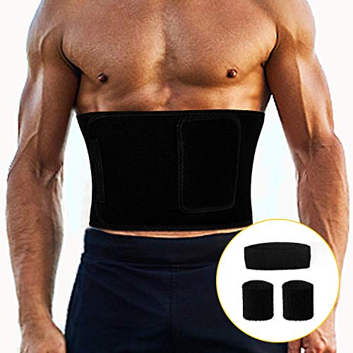 HB life Fitnessgürtel Bauchgürtel Schwitzgürtel Fitness Gürtel Körperfett Tester Fitness gürtel WAIS Trimmer um Abnehmen Fettverbrennung Sport Saunagürtel Sweat Belt für Männer und Frauen