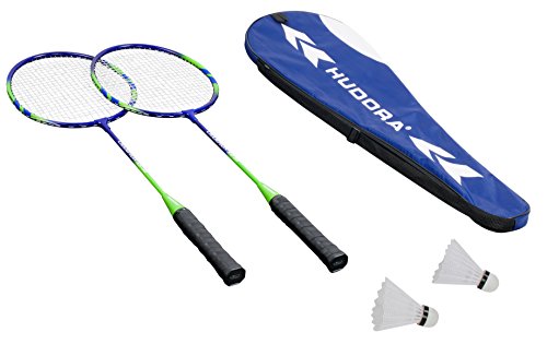 HUDORA Badminton-Set Winner - 2 Badmnton-Schäger + 2 Kork-Federbälle - 76409
