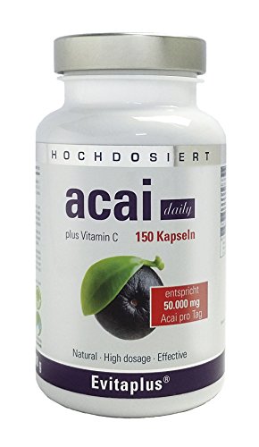 Acai DAILY 50.000mg – 150 Kapseln - 30:1 - Höchstdosierte Premium Qualität auch für Veganer