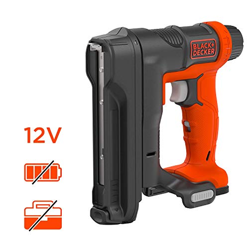 Black + Decker Akku-Tacker (Nagelgröße 14 - 16 mm, Kapazität für 86 Klammern, 20 Impulse/min. variable Schlagkrafteinstellung, für Polster- und Holzarbeiten, Lieferung ohne Akku und Ladekabel) BDCT12N