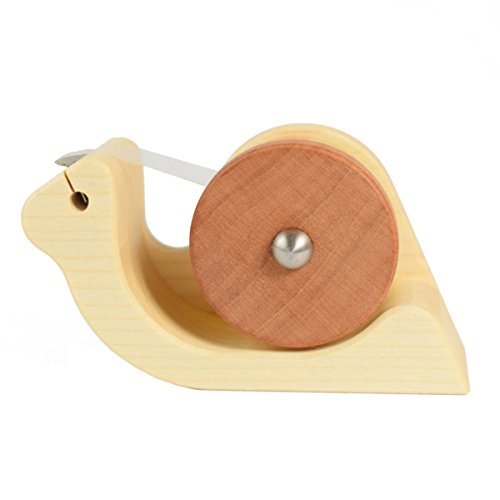 4betterdays Klebefilmabroller 'Schnecke' aus Ahorn und Birnenholz inkl. Gratis Klebefilm 15 mm - Handgemacht in Deutschland