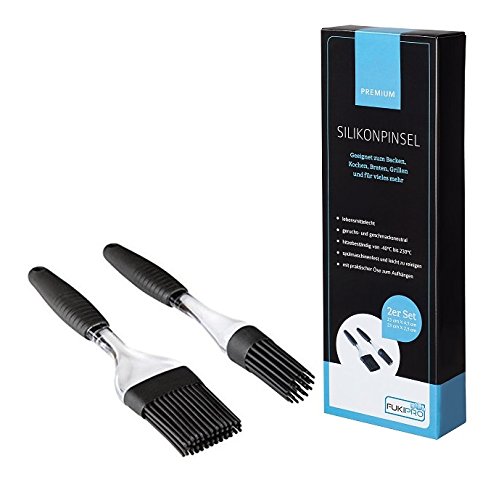 2er Set Premium Silikon Pinsel - Backpinsel, Grillpinsel, BBQ-Pinsel