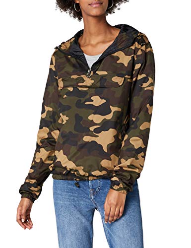 Urban Classics Damen Ladies Camo Pullover Jacke, Mehrfarbig (Woodcamo 00841), Small (Herstellergröße: S)