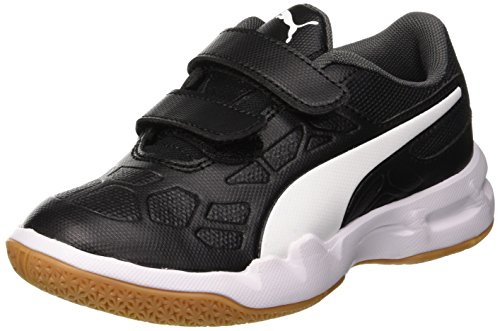 Puma Unisex-Kinder Tenaz V Jr Multisport Indoor Schuhe , Schwarz (Puma Black-Puma White-Iron Gate-Gum) , 35 EU