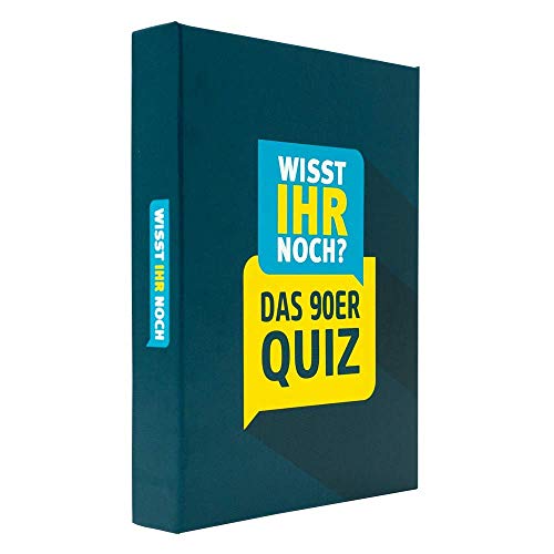 Wisst Ihr Noch? Das 90er Jahre Quiz als Kartenspiel mit 200 Fragen in 4 Kategorien. Ratespaß für Spieleabende, Kneipenquiz, Gesellschaftsspiel