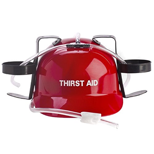 Trinkhelm - spaßiges Partyzubehör | Bierhelm Bauarbeiterhelm mit Trinksystem Bierhalter mit Trinkschlauch JGA Saufhelm | Spaßartikel Party-Artikel Junggessellenabschied Fun Gadgets