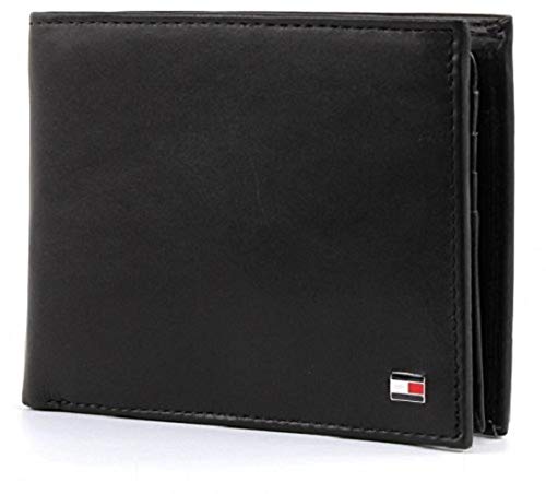 Tommy Hilfiger ETON CC FLAP AND COIN POCKET AM0AM00652 Herren Geldbörsen 13x10x2 cm (B x H x T), Schwarz (BLACK 002)