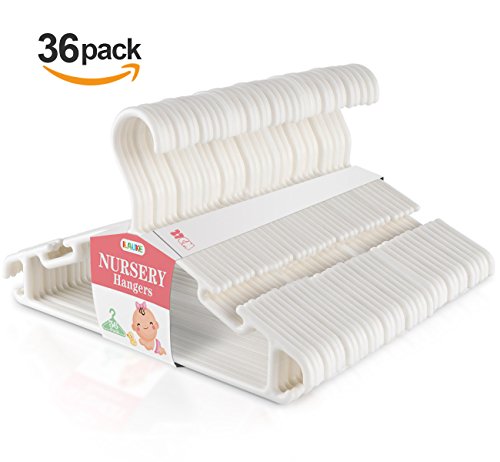 Kleiderbügel Kinder Baby Kinderkleiderbügel 36Stk.ilauke Babykleiderbügel Kunststoff Hangers Aufbewahrung Kleiderbuegel für Kleiderschrank Schrank Kleidung Länge 27,5 cm in Weiß