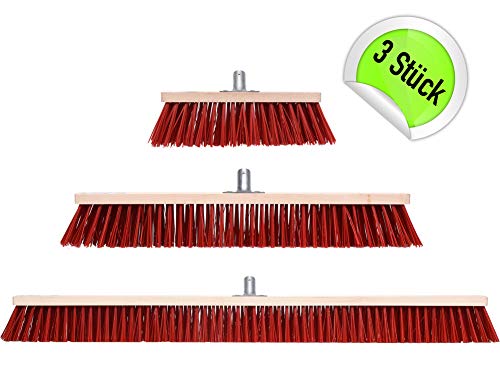 3 x Straßenbesen Werkstatt Besen Industriebesen 100 60 30 cm