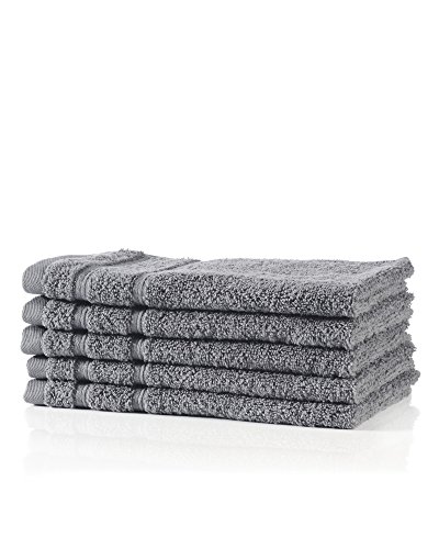 myHomery Handtuch Set - Gästehandtücher, Duschtuch, Saunatuch und Badetuch - Saunahandtuch XXL - Badehandtuch für Fitness und Strand - Handtücher Anthrazit | 5er-Set Gästehandtücher