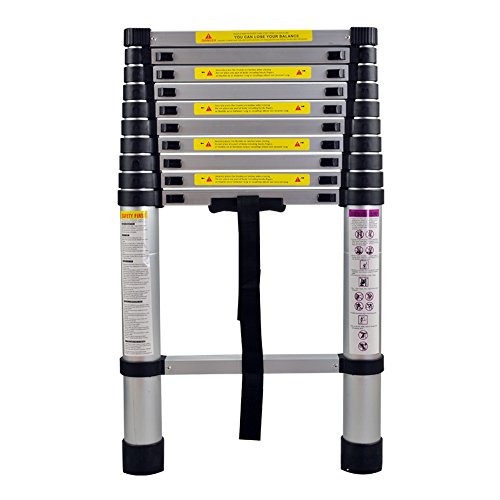 MCTECH Aluminium Teleskopleiter klappbar 3,2m Multifunktionsleiter Aluleiter Klappleiter 150 kg Belastbarkeit (3,2m)
