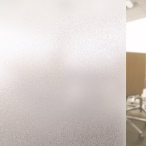 Rabbitgoo Privatsphäre Fensterfolie Milchglas Film Sichtschutzfolie Matt Mattiert Ohne Kleber Leimfrei Fenster Aufkleber Anti-UV Folie Selbstklebend Dekorativ Glas Fenster Anziehbild für Privatleben Wohnung Haus Apartment Wohnzimmer Schlafzimmer Küche Lobby Vorhalle Büro Beschprechungszimmer, 44.5 x 200CM, mattiert