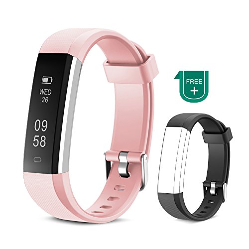 Fitness Armband Muzili Wasserdicht Fitness Tracker Sport Armband Touchscreen Fitness Armbanduhr Aktivitätstracker mit Schrittzähler/Kalorienzähler/Schlafmonitor/Anruf Nachricht Benachrichtigung für Kinder Frauen und Männer(Rosa)
