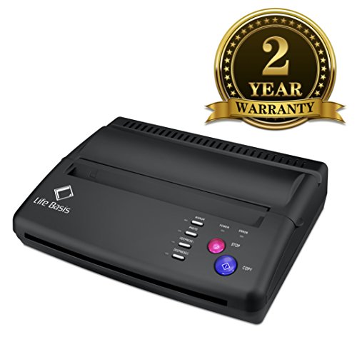 LifeBasis Thermal Stencil Tattoo Transfer Papiertransfermaschine, mit 600 Digital Mustern als Geschenk , Thermo Drucker Printer Kopierer Thermodrucker für Temporäre Tattoos Tätowierung Schwarz