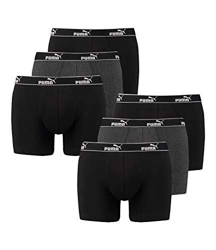 Puma 6 er Pack Boxer Boxershorts Herren Unterwäsche sportliche Retro Pants, Bekleidungsgröße:L, Farbe:200 - Black