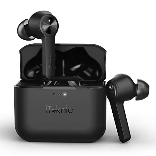 Bluetooth Kopfhörer Kabellos In-Ear Ohrhörer, iTeknic True-Wireless Active Noise Cancelling Earbuds Headset Touch-Control Bluetooth 5.0 mit Mikrofon und Ladekästchen für Android IOS Smartphone