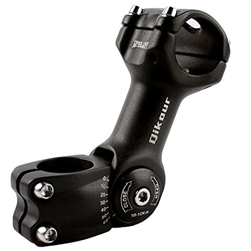 relangce Fahrrad Vorbauten Riser 31.8 x 110mm, Fahrrad Lenker Extender 0~60 Grad Einstellbar, MTB Mountain Fahrrad Vorbau Aluminium Legierung Caliber Riser, Schwarz
