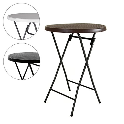 Stehtisch Partytisch klappbar weiß Bistrotisch Bartisch 110 cm rund Klapptisch Ø 80 cm Metallgestell stabil abwaschbar