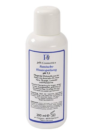 Basische Haarspülung pH 7, 5, für langes strapaziertes Haar intensivpflege für das Haar, ohne Silikone, ph-Cosmetics, 200ml