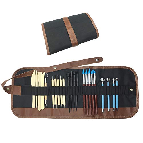 Wartoon 24 Stück Modellierwerkzeug Keramik Werkzeug Töpfer Werkzeug Ball Tool Keramik Fimo Clay Ton Werkzeug Skulptur Sculpting Set