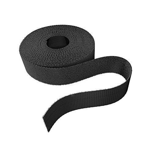 KabelDirekt - Klett Kabelbinder - 20mm x 10m - (Rolle für Kabel, frei zuschneidbar, schwarz)