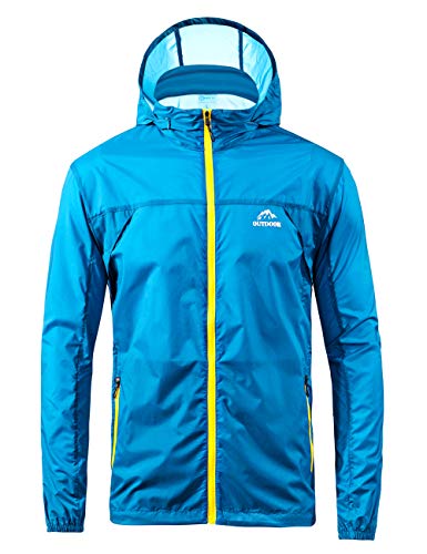 XGC Herren Radtrikot Fahrradtrikot Radjacke Fahrradjacke Windbreaker Windjacke Softshell Lightweightjacke Regenjacke für Wandern Radfahren (S, Sky Blue)