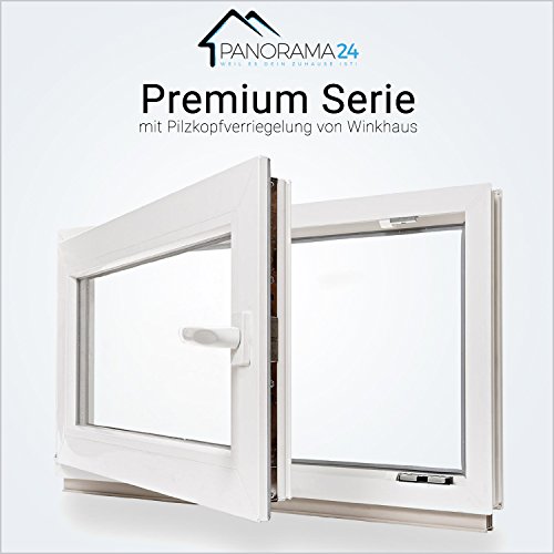 Kellerfenster - Kunststoff - Fenster - weiß - 2-fach-Verglasung - BxH: 100x80 cm - DIN links - 60mm Profil - verschiedene Maße - LAGERWARE