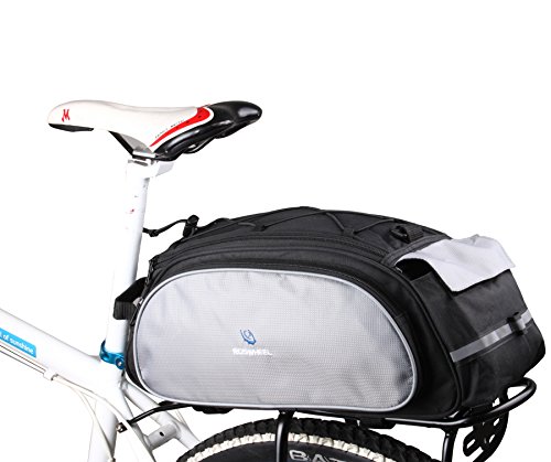 DCCN Gepäckträgertasche 13L Fahrradtasche Packtasche mit Schultergurt - Schwarz