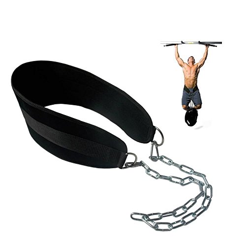 grofitness Pull Gürtel Gewichteter Dip Gürtel mit Kette doppelte D-Ring Gewichtheben Rücken Halteband Home Studio Equipment Taille Gürtel