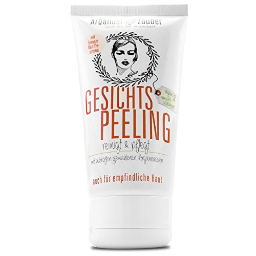 Arganöl Peeling für Gesicht & Haut | Gesichtsreinigung und Pflege gegen Pickel, Unreinheiten & trockene Haut | 150 ml Inhalt der Marke Arganöl-Zauber | Made in Germany