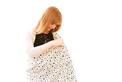 BIO Stillschal/Stilltuch von PRETTY USEFUL mit Sterne Motiv - Zum Stillen, als Accessoire und als Schutz vor Schmutz, Sonne und Wind - ideales Geschenk für Mamas zur Geburt - ORGANIC