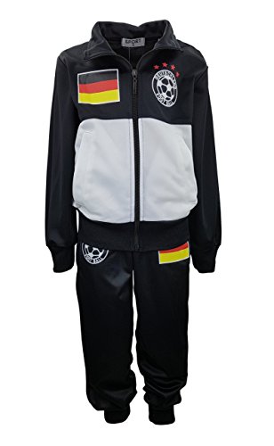 Jungen Trainingsanzug Deutschland, in Schwarz/Weiß, Gr. 110/116, JF056.6