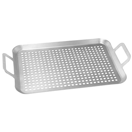bremermann Grillplatte 43 x 25 x 5 cm Edelstahl Grillkorb Grillpfanne