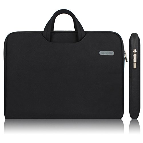 Arvok 17 17,3 Zoll Notebooktasche Laptoptasche Aktentasche Wasserfest Canvas-Gewebe Laptop Schutzhülle Mit Griff & Reißverschluss-Tasche/Ultrabook/ Netbook Tasche/ Tablet Hülle Tasche/ Laptophülle/ Hülle Sleeve Tasche Für Acer/ Asus/ Dell/ Fujitsu/ Lenovo/ HP/ Samsung, Schwarz