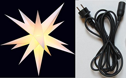 XXL 1m Außenstern weiß 100cm Stern wetterfest für außen inkl. Kabel & Fassung Adventsstern Weihnachtsstern Weihnachten