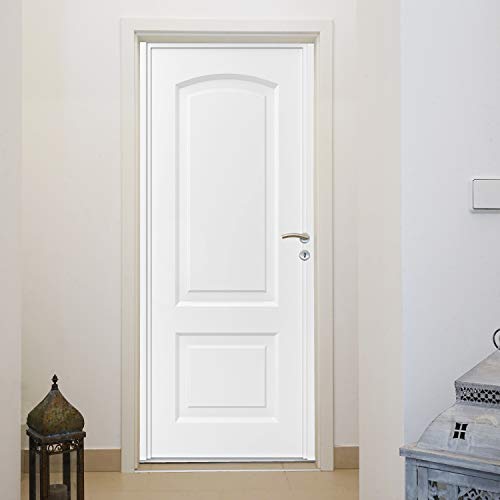 murimage Türtapete Türblatt 86 x 200 cm 3D Effekt Eingang Weiß Kassettentür Bad Flur Fototapete inklusive Kleister