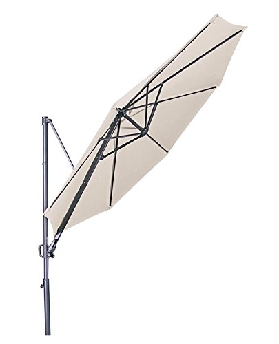 Doppler Hochwertiger Ampelschirm 'Ravenna 300' in natur, neigbar, 360 Grad drehbar, UV-Schutz 50 PLUS,