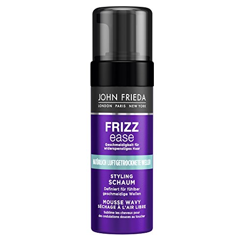John Frieda Frizz Ease Styling Schaum Luftgetrocknete Wellen - 2er Pack (2 x 150 ml) - mit Moringa-Öl - definiert für fühlbar geschmeidige Wellen