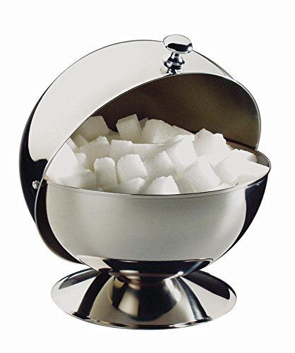 APS Zuckerdose mit Rolldeckel, Edelstahl, Silber, 13,5 x 13,5 x 15 cm