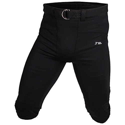 Active Athletics American Football Hose, Gamepants No Fly ( mit breitem Gürtel) - schwarz M