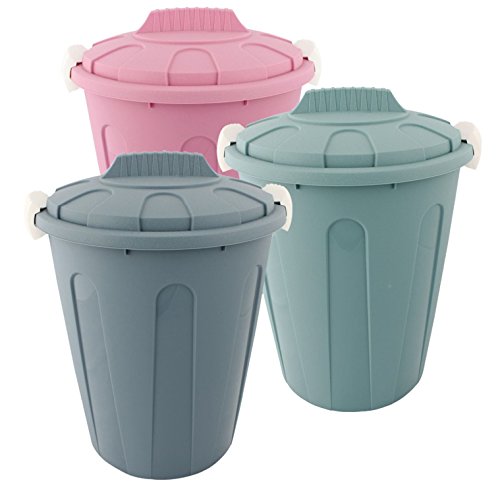 Centi Wäschetonne Abfalleimer Mülleimer farbig mit Deckel 23 Liter 3 Stück Set