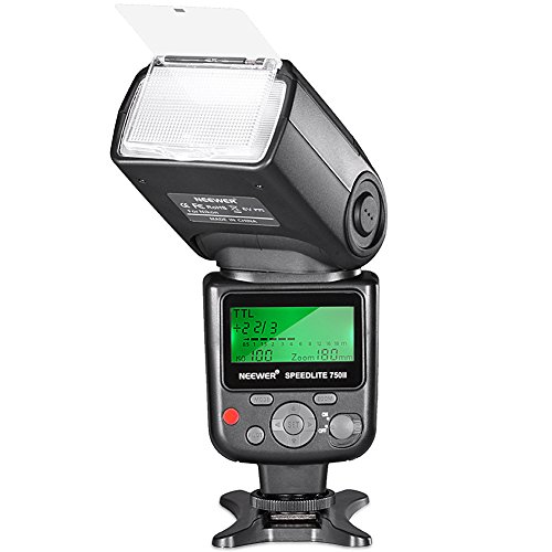 Neewer 750II TTL Blitz Speedlite mit LCD Display für Nikon D7200 D7100 D7000 D5500 D5300 D5200 D5100 D5000 D3300 D3200 D3100 D3000 D700 D600 D500 D90 D80 D70 D60 D50 und alle anderen Nikon DSLR Kameras