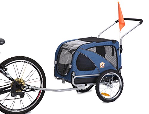 leonpets 2 in 1 Haustier transportswagen Fahrradanhänger 10201 (Blau)